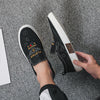 2021 autumn ice silk canvas shoes a foot lazy shoes breathable light sleeve foot shoes casual shoes men's shoes wild