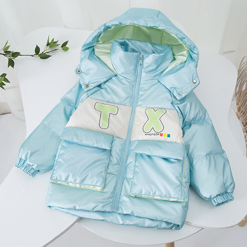 Rui autumn and winter new children's down jacket thickened free wash hooded down jacket children down jacket entity wholesale supply