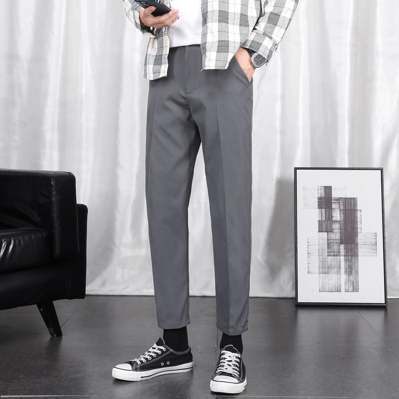 Spring and summer thin section, small suit trousers, men, Korean version, casual men, slim, nine points, suit trousers