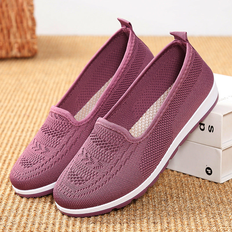 Shoe children 2021 spring new women's cloth shoes soft bottom mother shoes old Beijing cloth women's mesh flywear women's shoes