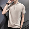 2021 summer new polo shirt men's short-sleeved casual men's solid color lapel advertising shirt youth sleeve clothes