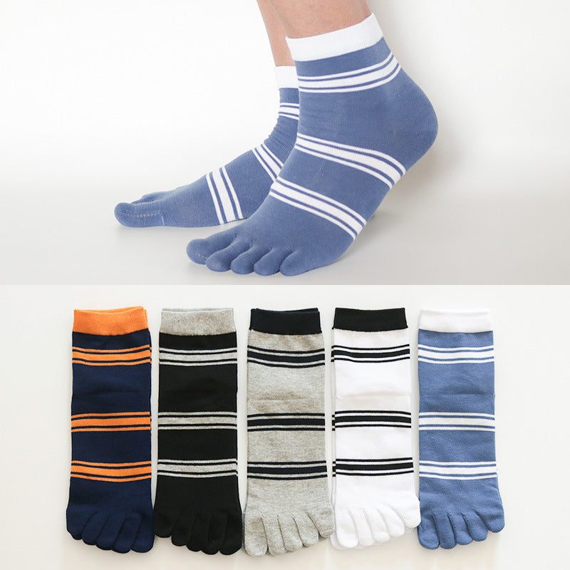 Five finger socks, cotton lines, four seasons, anti-absorbent, breathable sports, autumn, winter tube men, toe socks wholesale