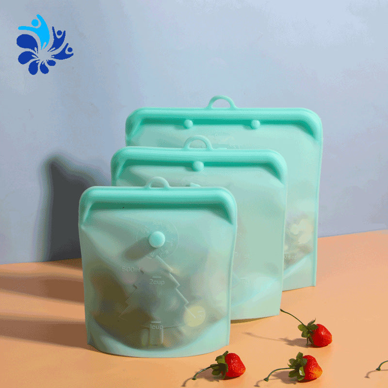 1500ml large-capacity silicone fresh-keeping bag high temperature can be refrigerator microwave creative pattern food-grade sealed bag