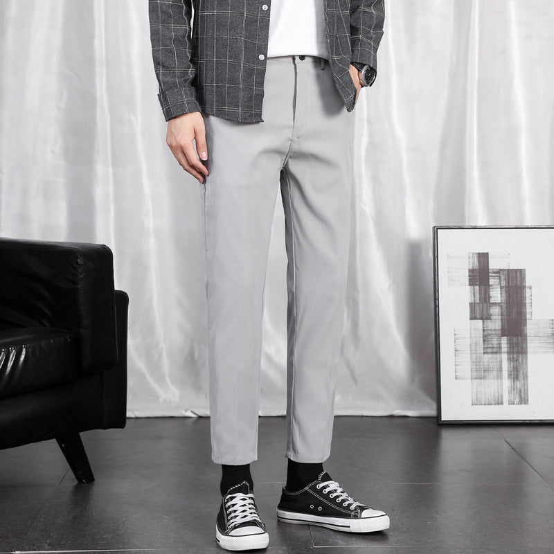 Spring and summer thin section, small suit trousers, men, Korean version, casual men, slim, nine points, suit trousers