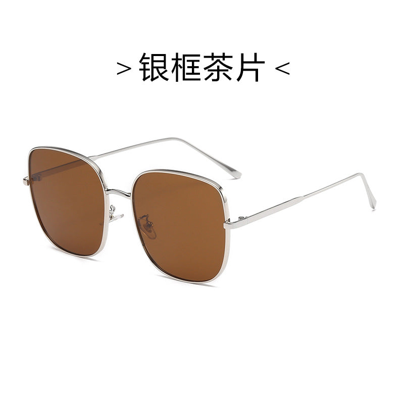 Metal sunglasses fashion sunglasses star with polarized ink mirror male net red with sunglasses female personality Han tide