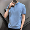 2021 summer new polo shirt men's short-sleeved casual men's solid color lapel advertising shirt youth sleeve clothes