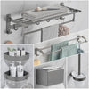 Gun bathroom towel rack light luxury bath towel rod free punching bathroom