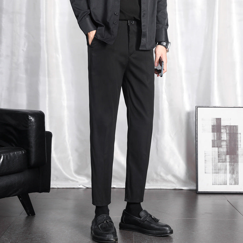 Spring and summer thin section, small suit trousers, men, Korean version, casual men, slim, nine points, suit trousers