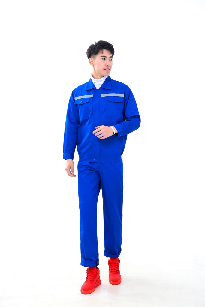 Factory wholesale spring, autumn and summer long and short-sleeved reflective strips overalls suits men and women labor insurance clothing workshop tooling customization