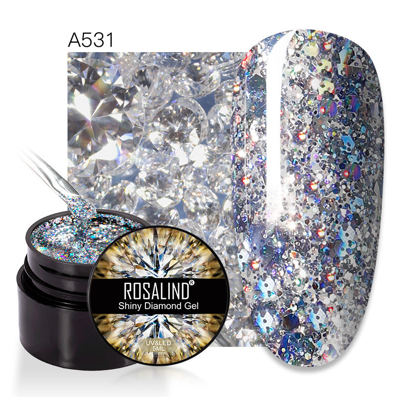 ROSALIND flash diamond nail polish sequins nail polish diamond nail polish UV glue broken diamond nail polish make-up
