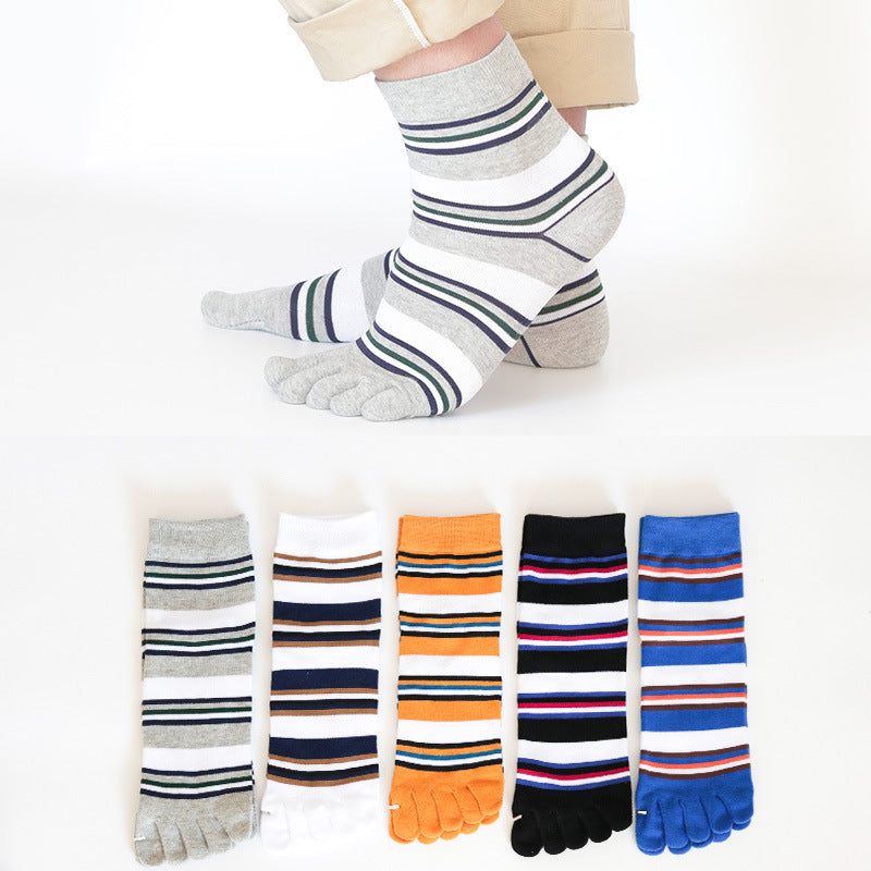 Five finger socks, cotton lines, four seasons, anti-absorbent, breathable sports, autumn, winter tube men, toe socks wholesale