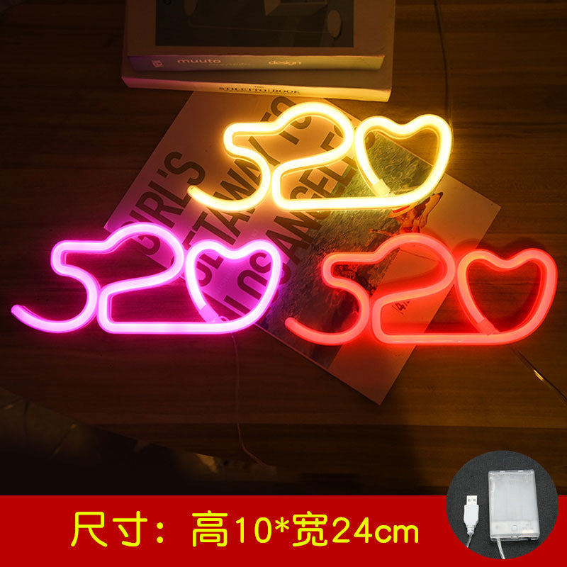 LED flamingo lamp stylus INS cactus neon light cloud neon moon flashlight night decoration lamp