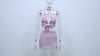 Freite 2022 summer new product AliExpress hot style sexy backless umbilical tie see-through bright silk ladies suit