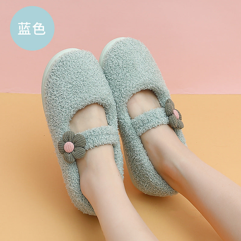 Cotton slippers female winter September post-production soft bottom month cute plush October home anti-slip bag with ladies cotton shoes