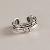 Retro smile ring is old Smile smile chain open single ring men and women open adjustable ring