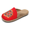 2021 creative garden retro national wind embroidery slippers female multi-color soft and comfortable bag head sandals