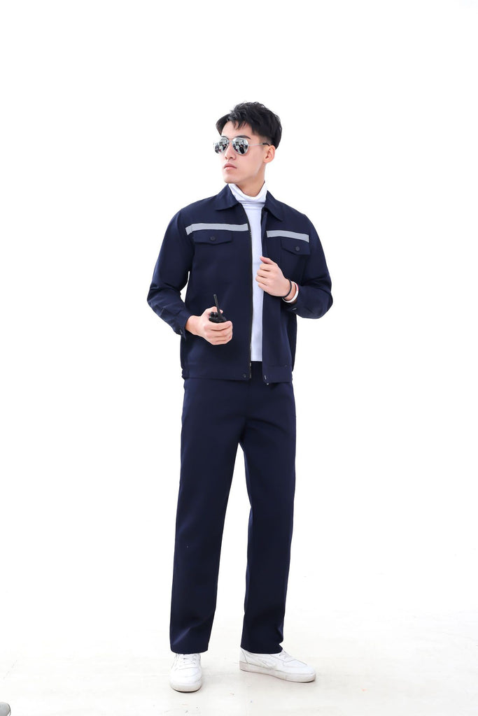 Factory wholesale spring, autumn and summer long and short-sleeved reflective strips overalls suits men and women labor insurance clothing workshop tooling customization