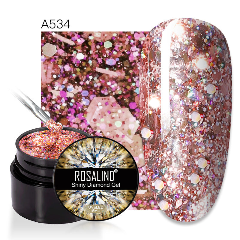 ROSALIND flash diamond nail polish sequins nail polish diamond nail polish UV glue broken diamond nail polish make-up