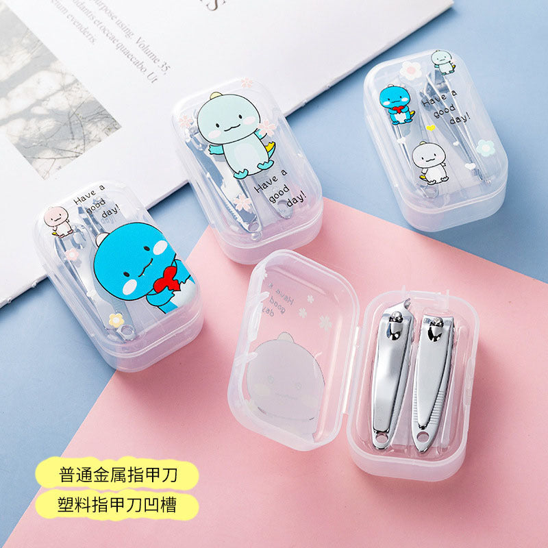 Colors red cartoon printing nail knife two-piece nail nail stainless steel nail scissor curved interfering nail clamp