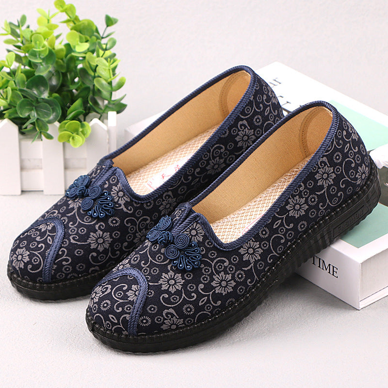 Middle-aged and old, shallow mouth mother shoes 2021 autumn new old Beijing cloth shoes women's shoes casual light batch