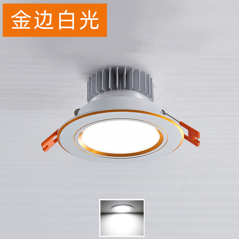 LED lamp embedded tri-color shifting opening 7.5 9\/12 cm 3 inch ceiling home living room anti-fog spotlights