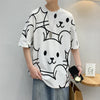 INS tide card cross-border large size cartoon men's T-shirt couple round neck short-sleeved T-shirt loose summer