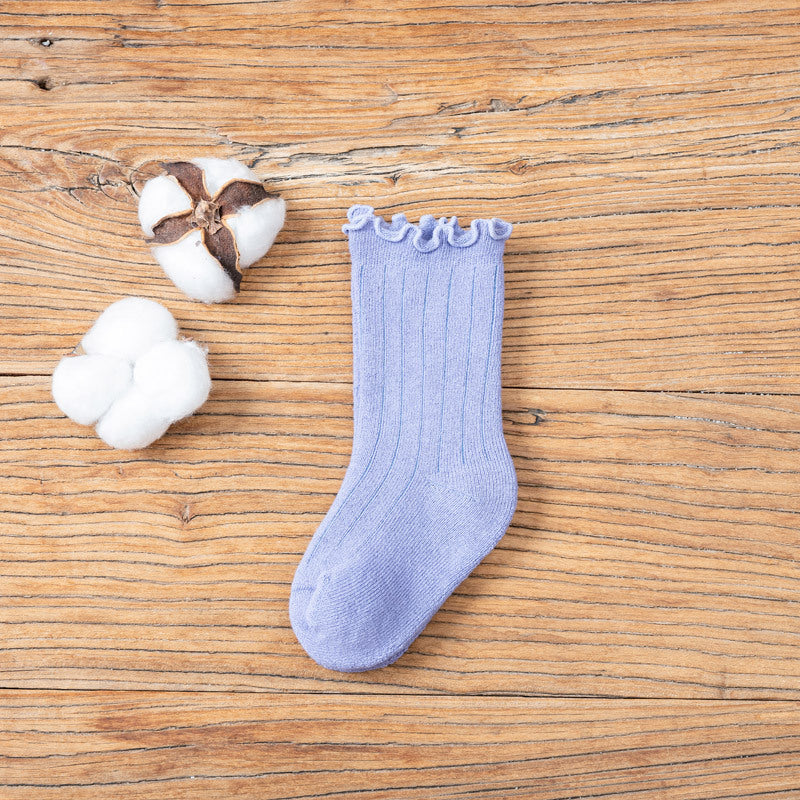 Winter tube children's socks candy color rod thickening baby socks newborn plus velvet warm baby socks
