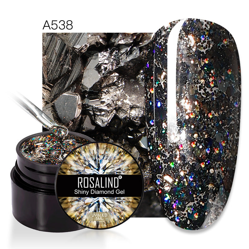 ROSALIND flash diamond nail polish sequins nail polish diamond nail polish UV glue broken diamond nail polish make-up