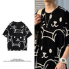 INS tide card cross-border large size cartoon men's T-shirt couple round neck short-sleeved T-shirt loose summer