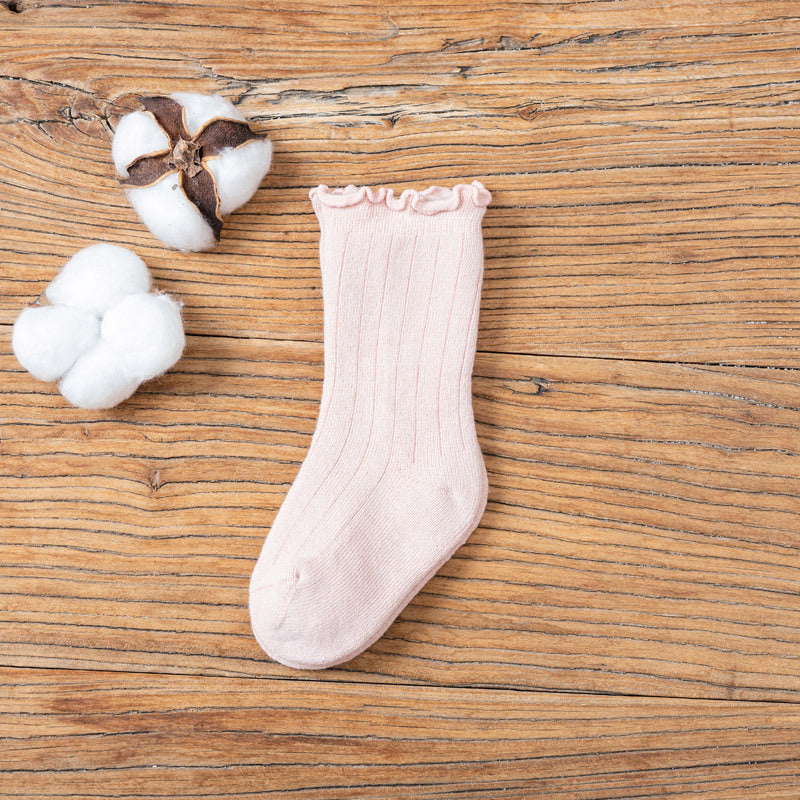 Winter tube children's socks candy color rod thickening baby socks newborn plus velvet warm baby socks
