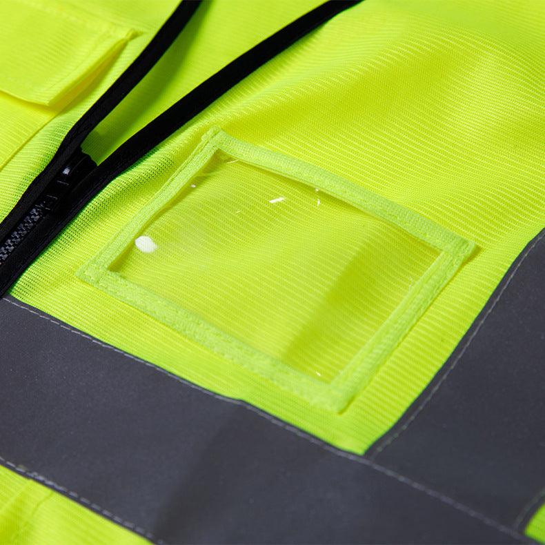 Factory direct supply of sanitation workers night reflective jacket multi-pocket reflective vest vest night riding reflective clothing