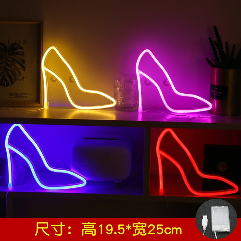 LED flamingo lamp stylus INS cactus neon light cloud neon moon flashlight night decoration lamp