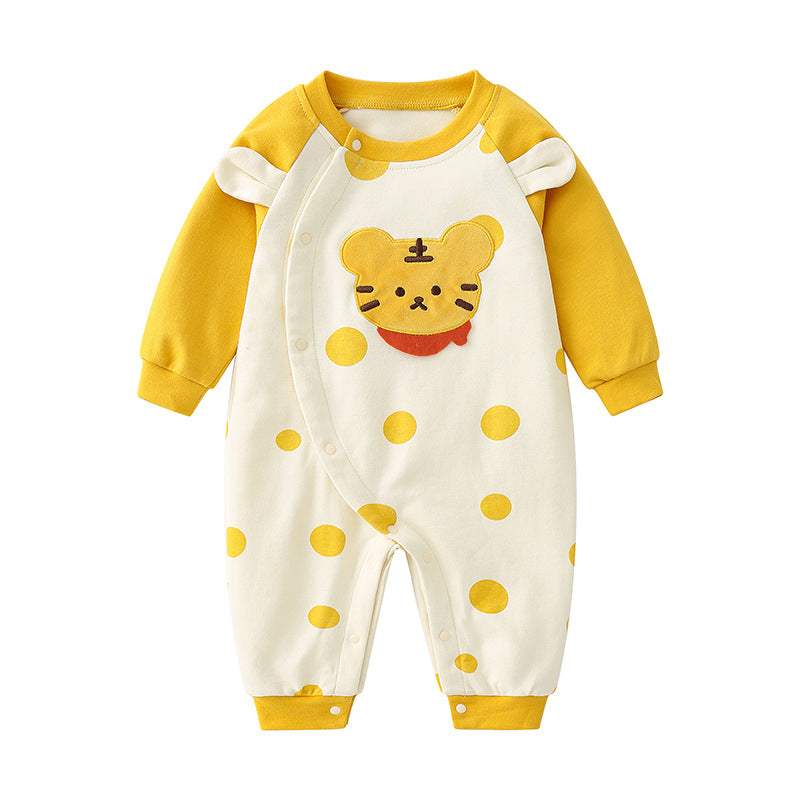 Baby suede spring and autumn cotton A category spring female baby clothes 8 male 7 haha two months 6 months romper