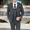 A drop-shipping 2022 new men's plaid suit business casual banquet dress Korean suit three-piece suit