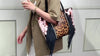 Large capacity rivet drill tassel bag leopard print with cow pattern shoulder bag side