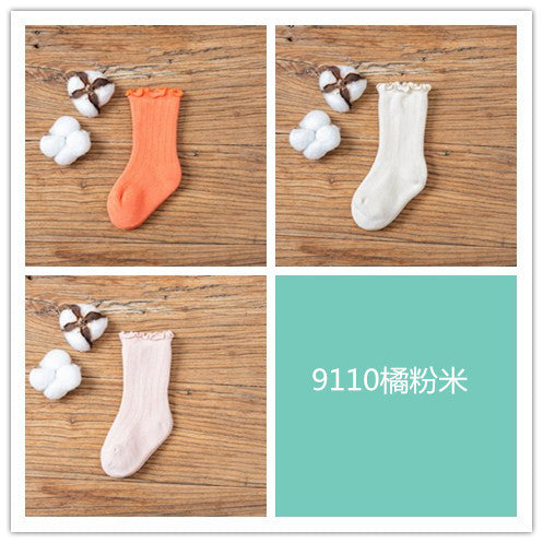 Winter tube children's socks candy color rod thickening baby socks newborn plus velvet warm baby socks