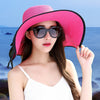 Manufacturers sell big brim hat shade straw hat female summer foldable sunscreen sun hat travel seaside vacation beach hat