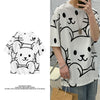 INS tide card cross-border large size cartoon men's T-shirt couple round neck short-sleeved T-shirt loose summer