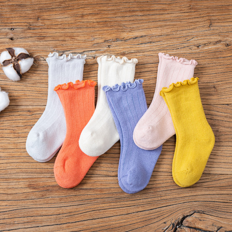 Winter tube children's socks candy color rod thickening baby socks newborn plus velvet warm baby socks