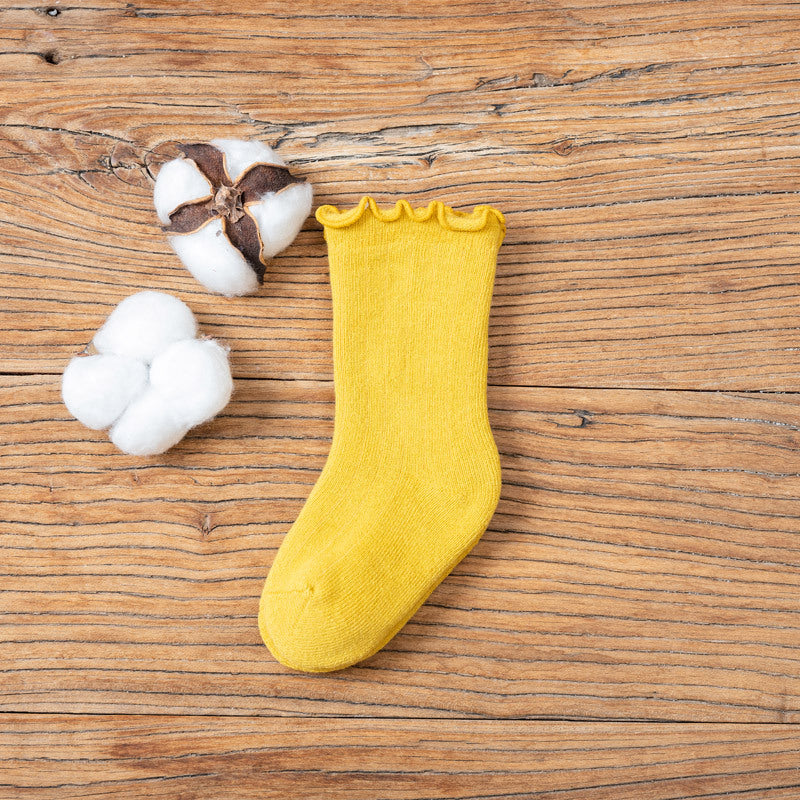 Winter tube children's socks candy color rod thickening baby socks newborn plus velvet warm baby socks
