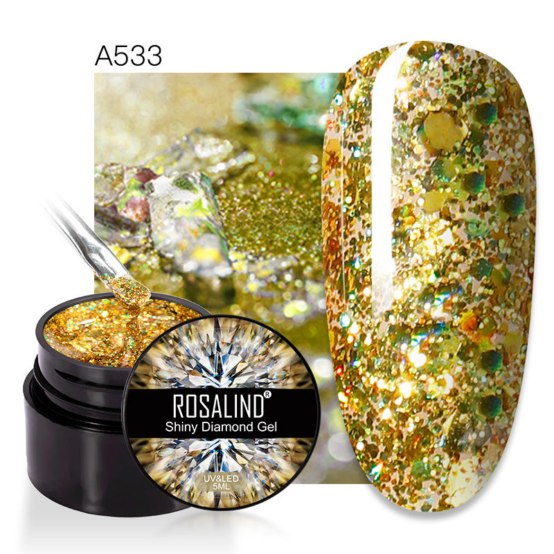 ROSALIND flash diamond nail polish sequins nail polish diamond nail polish UV glue broken diamond nail polish make-up