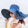 Manufacturers sell big brim hat shade straw hat female summer foldable sunscreen sun hat travel seaside vacation beach hat