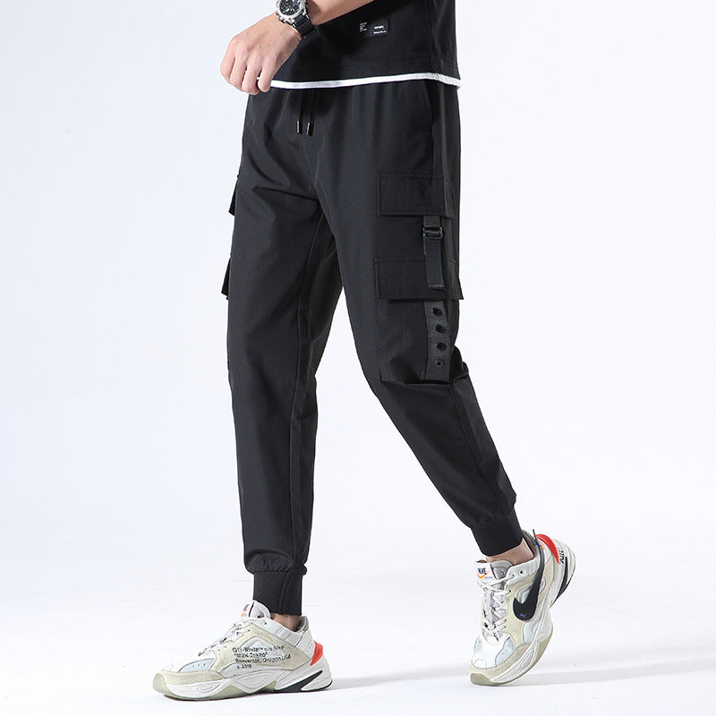 2021 autumn men's casual pants fashion trend workshop casual bucket men's trousers loose sports pants male