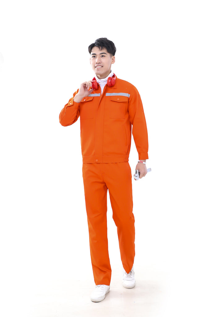 Factory wholesale spring, autumn and summer long and short-sleeved reflective strips overalls suits men and women labor insurance clothing workshop tooling customization