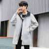 2021 autumn long windbreaker men's new men's jacket casual men's coat large size increase the tide