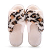 New cross-border home leopard cross gross slippers female European and American INS wind profile plush floor cotton slippers female