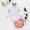 ins AliExpress Ebay Amazon wish explosion pit strip flying sleeve long-sleeved top shorts baby suit