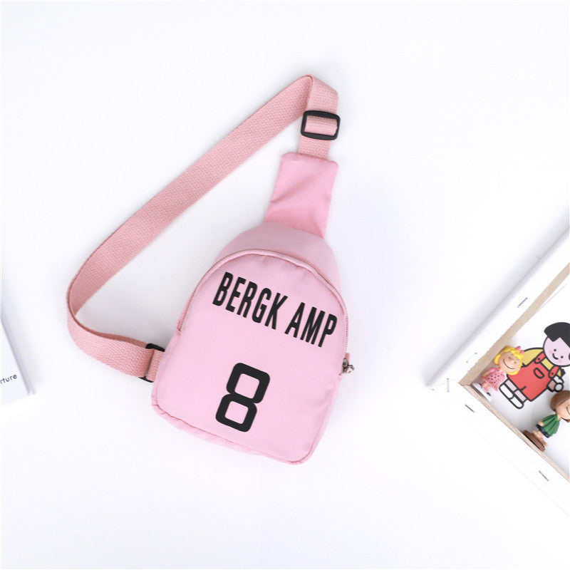 2021 new Korean version of the children's bag digital printing alphabet shoulder love cartoon baby chest bag girls Messenger bag