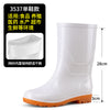 White rain shoes food boots low help anti-skid rain boots long mid-range kitchen boots waterproof labore shoes cover shoes rubber shoes