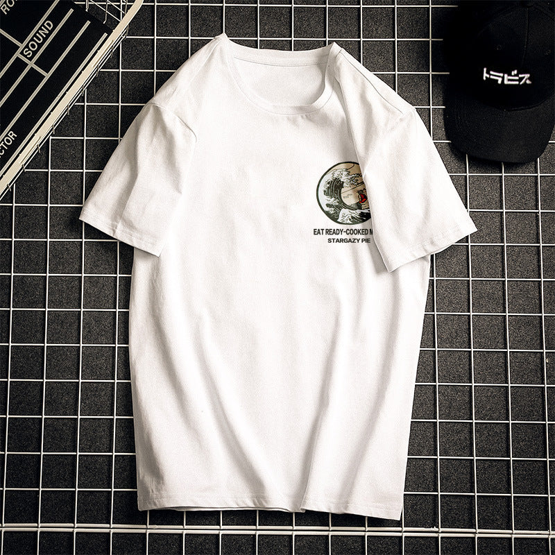 Xinjiang cotton T-shirt cotton T-shirt men's summer new short-sleeved T-shirt students Hong Kong wind body men's round neck Xiachao brand